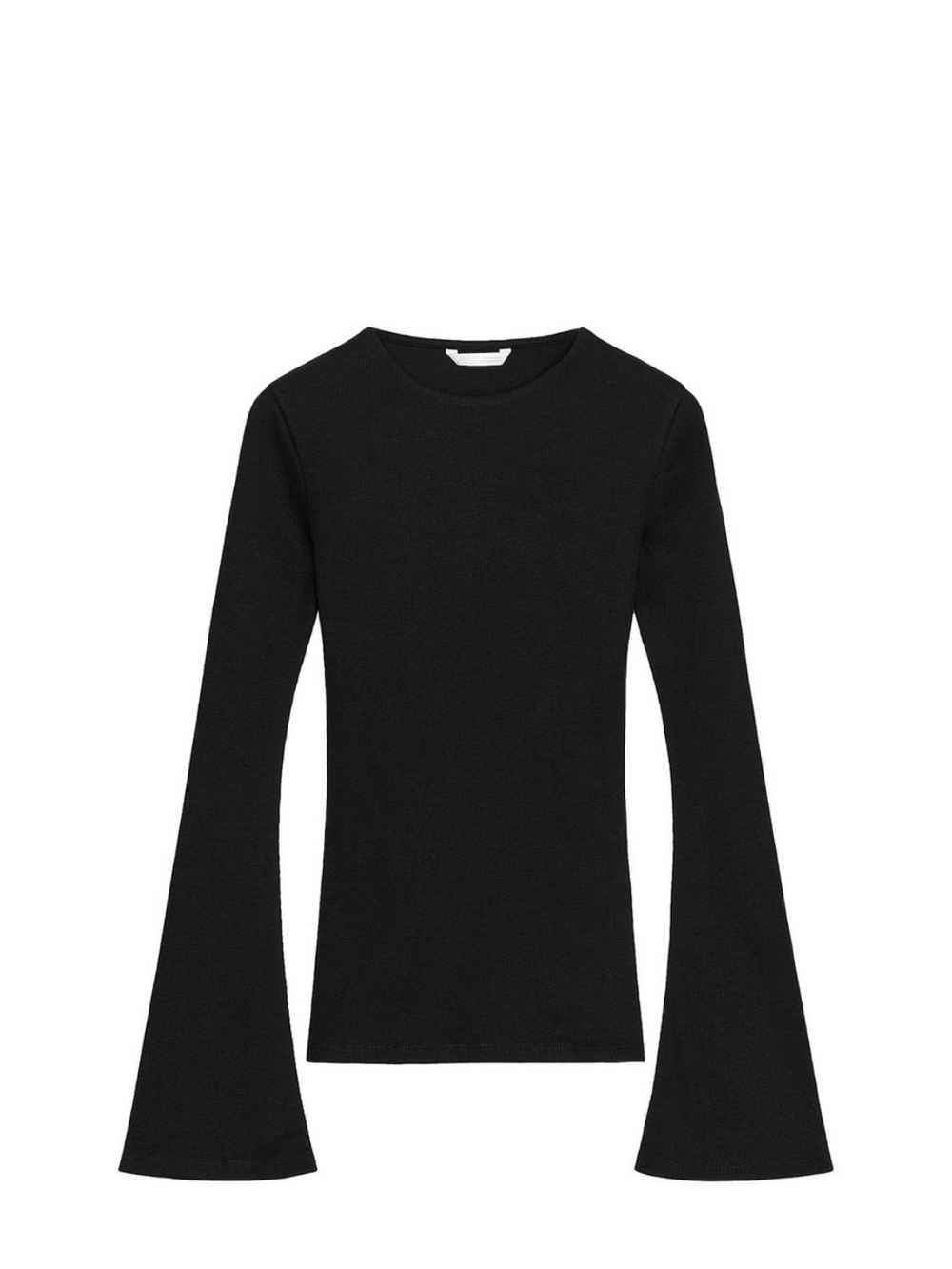 Zara Ribbed Top With Flared Sleeves
